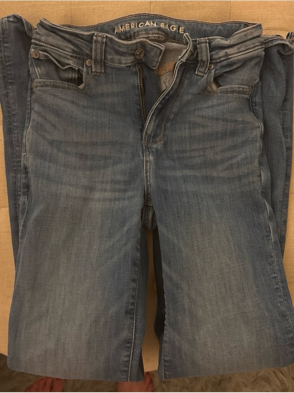 American Eagle Outfitters Washed Blue flare Jeans sz2